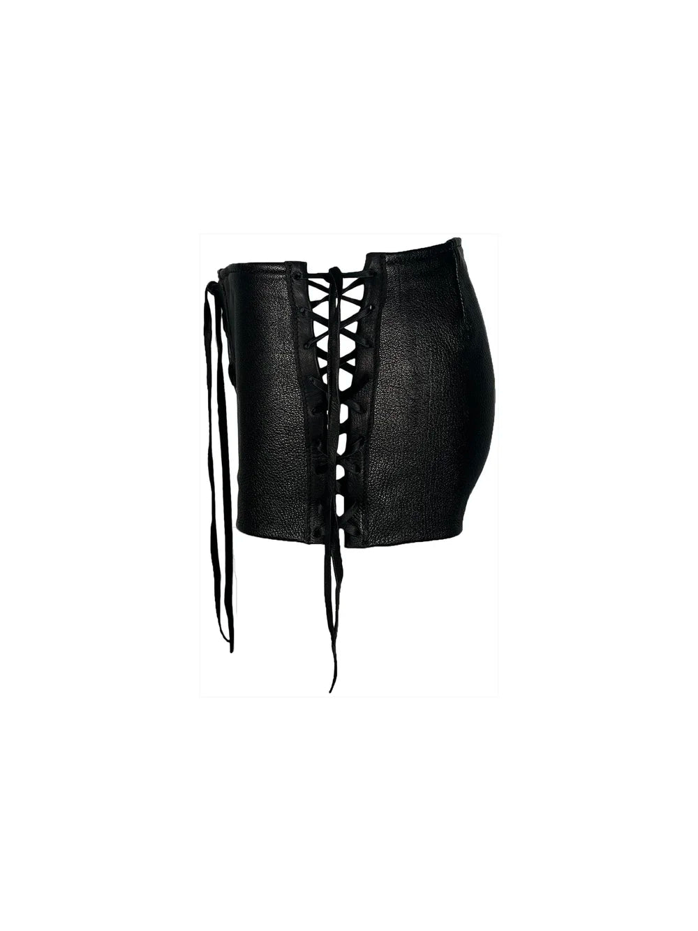 Leather Lace-up Hot Pants
