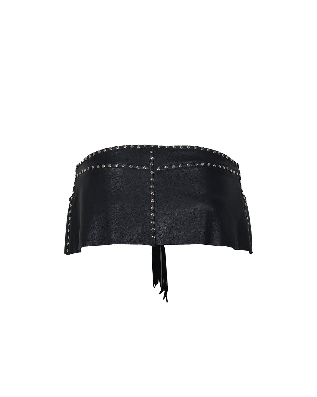 Front Lace-up Leather Micro-Mini