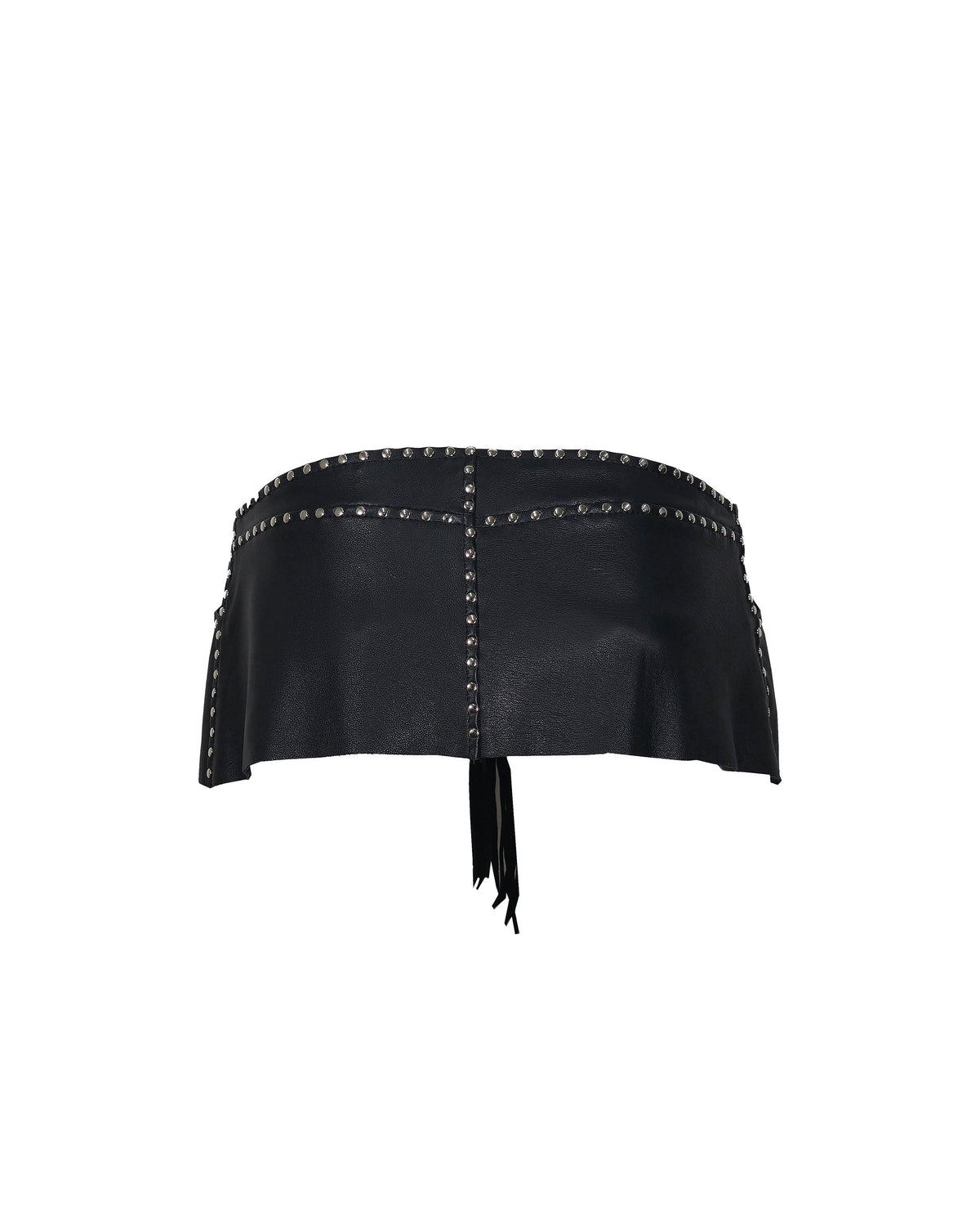Front Lace-up Leather Micro-Mini