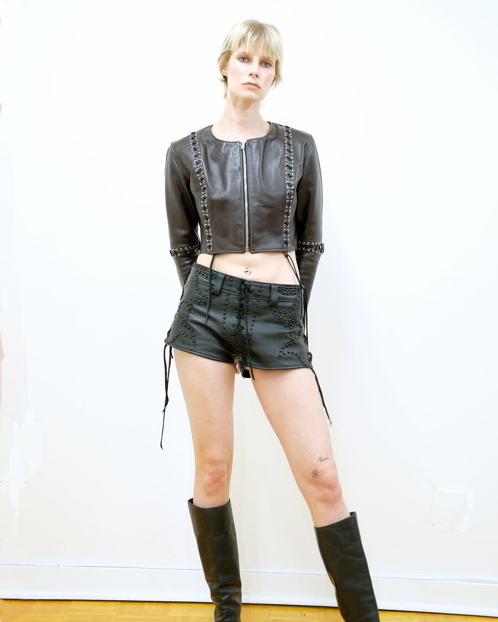 The "Salvadore" Lace-up Embellished Hot Pants