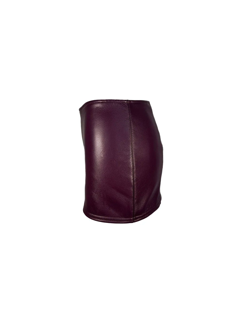 Leather Asymmetric Cut Mini-Skirt