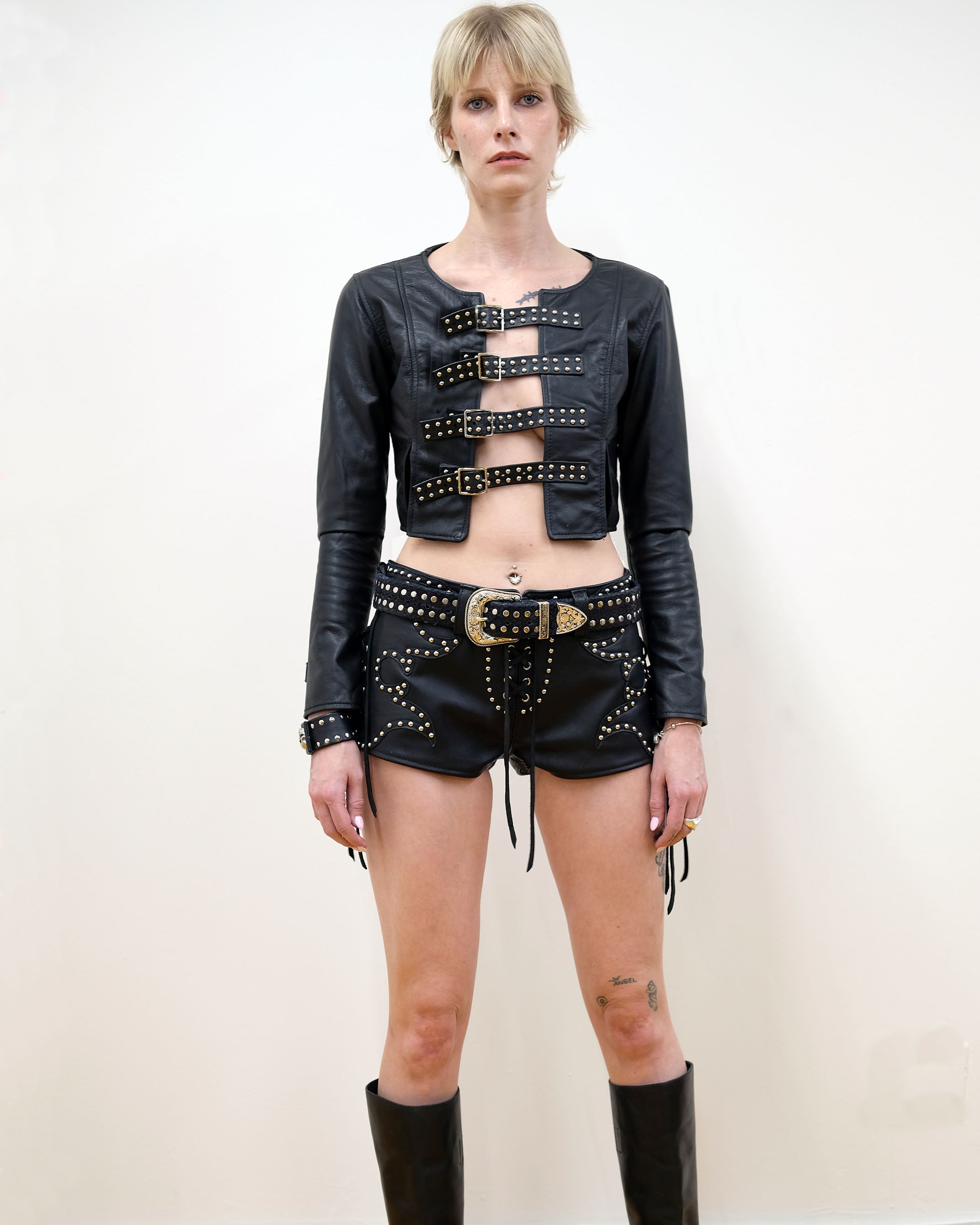 The "Salvadore" Lace-up Embellished Hot Pants