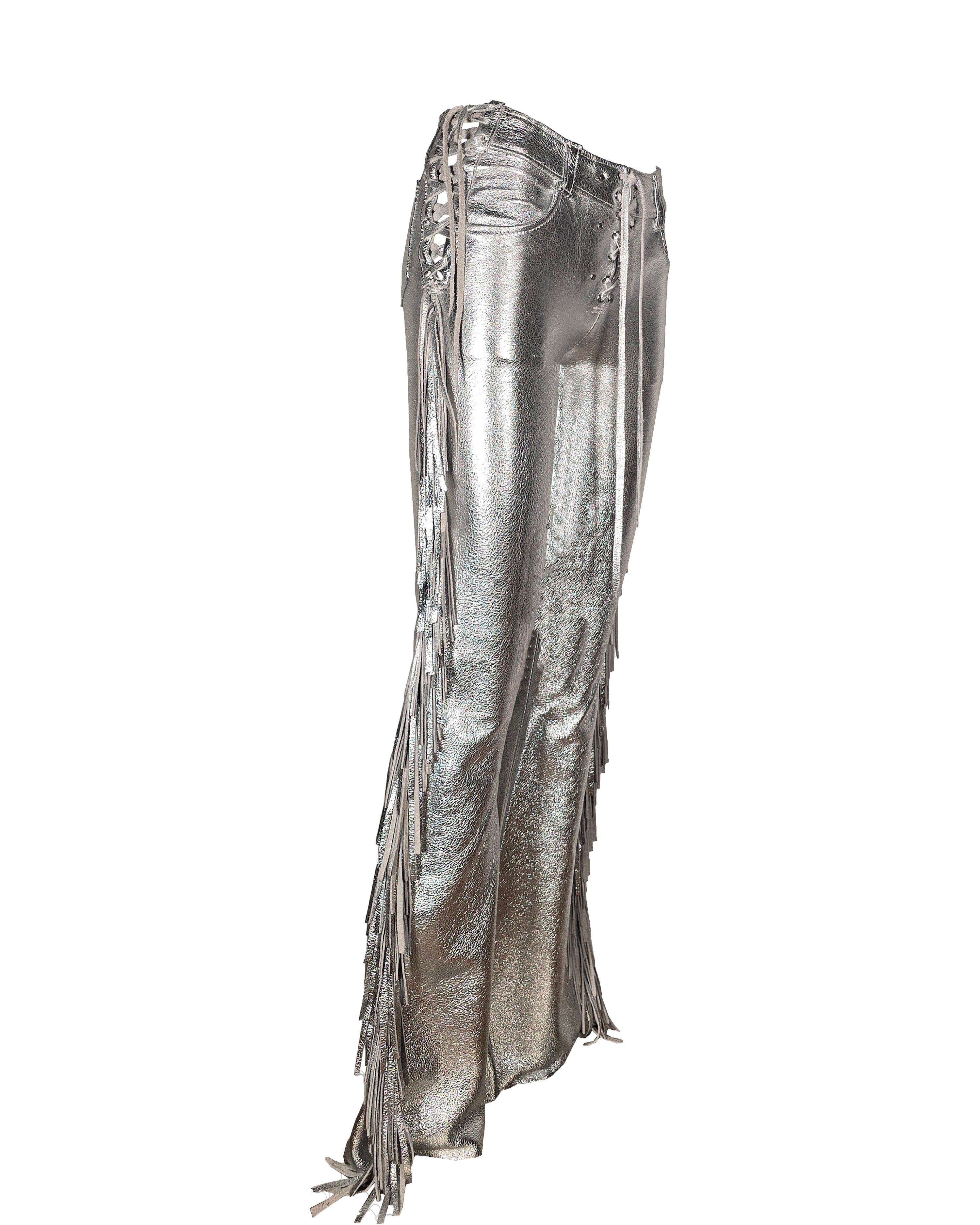 Side Fringe Leather Pant