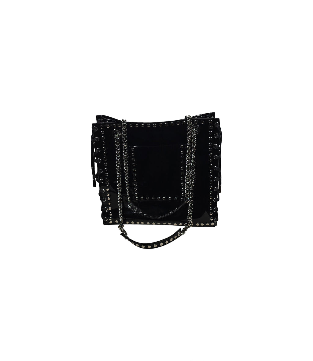 Small Tote Bag with Lace-up Sides