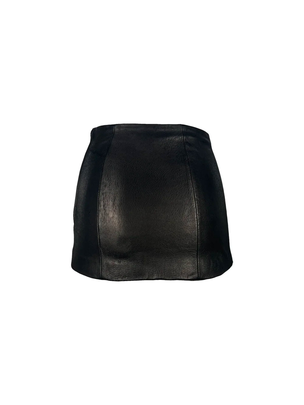 Front Lace-Up Leather Mini-Skirt