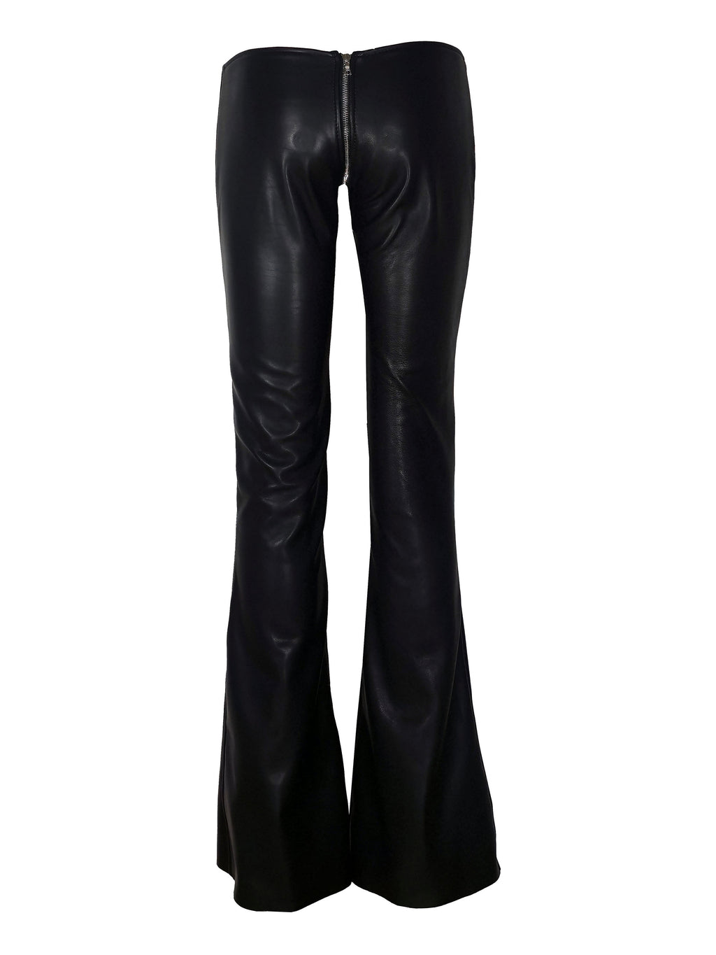 The "SuperLo" Crotch Zip Leather Flare Pant