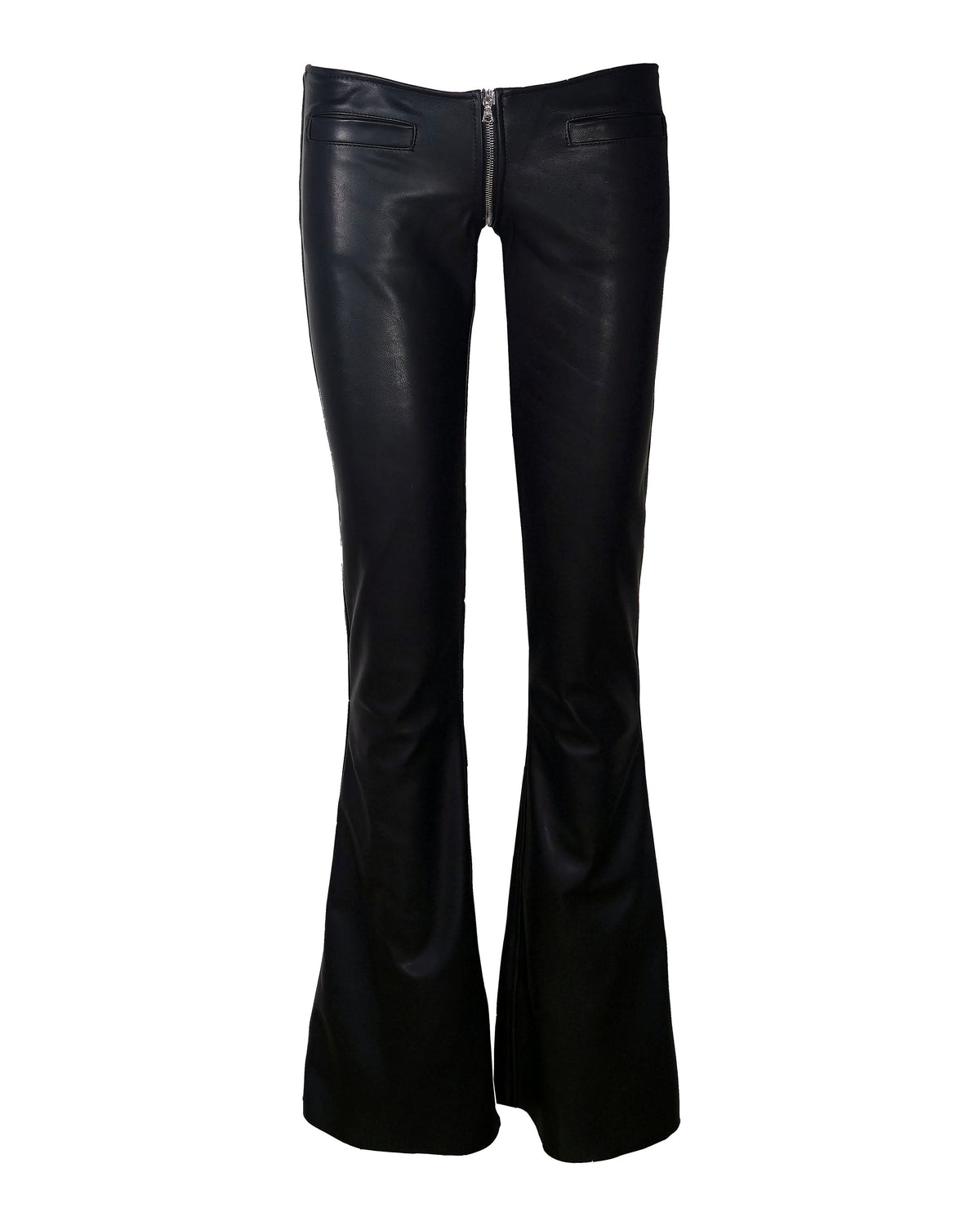 The "SuperLo" Crotch Zip Leather Flare Pant
