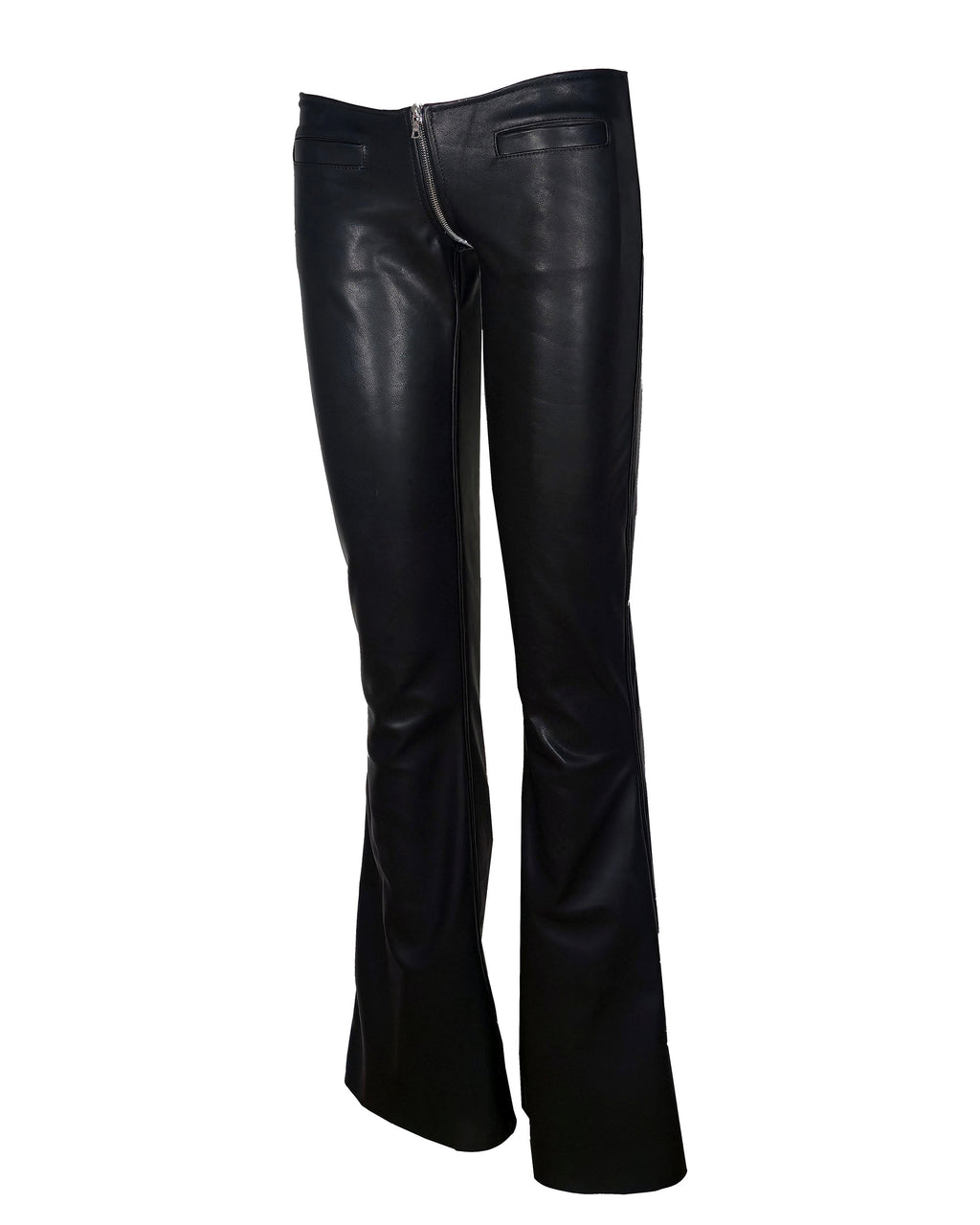 The "SuperLo" Crotch Zip Leather Flare Pant