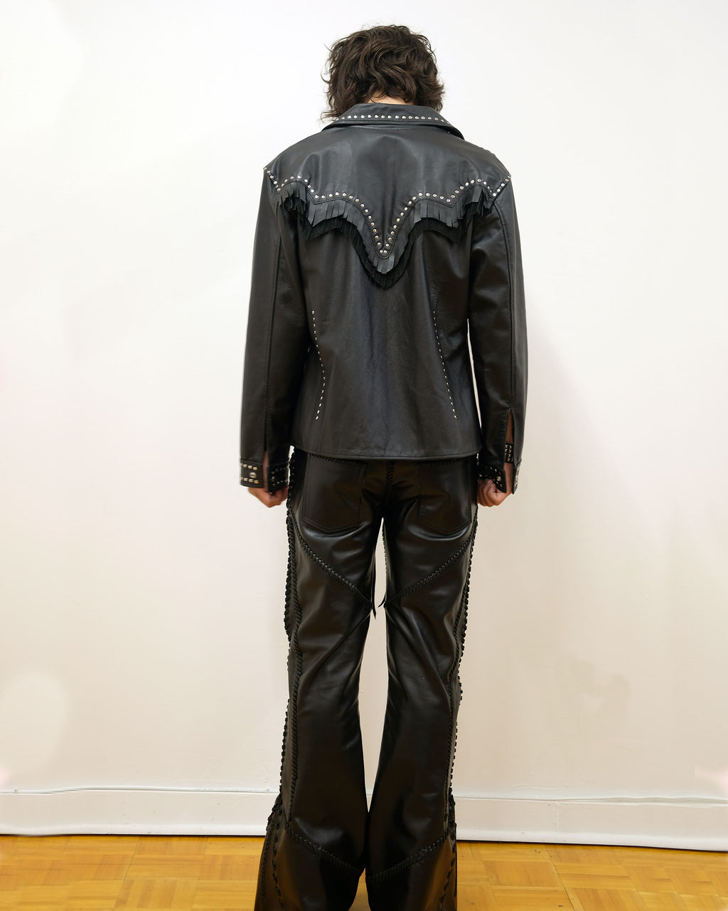 Black Leather Western Shirt