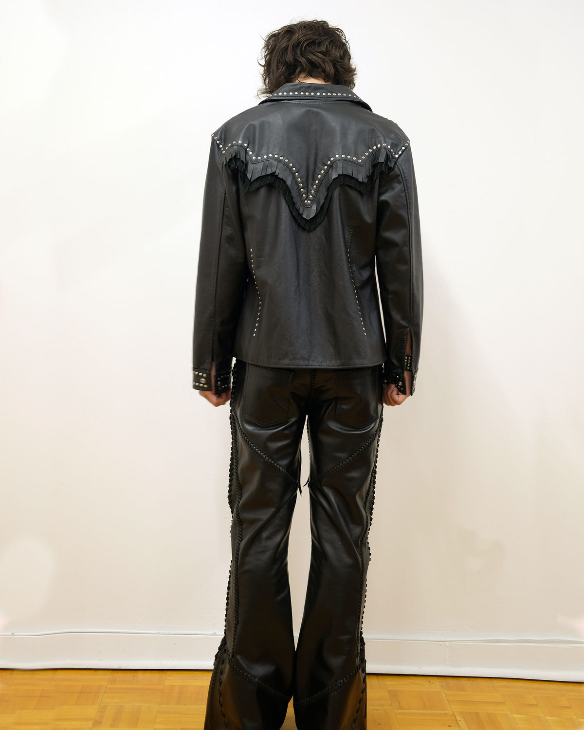 Black Leather Western Shirt