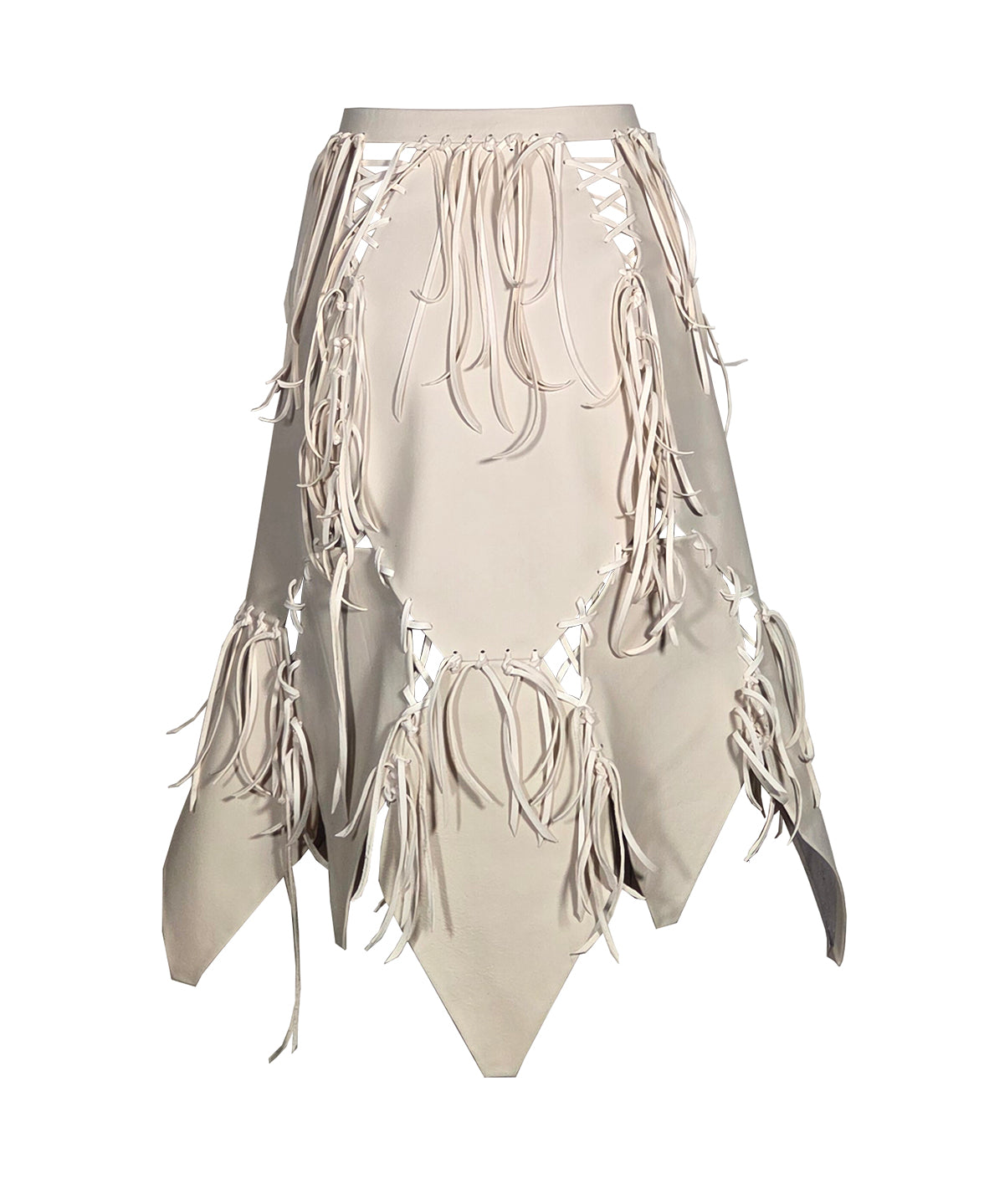 Western Style Fringe Skirt with Fleur de Lis Front Snaps