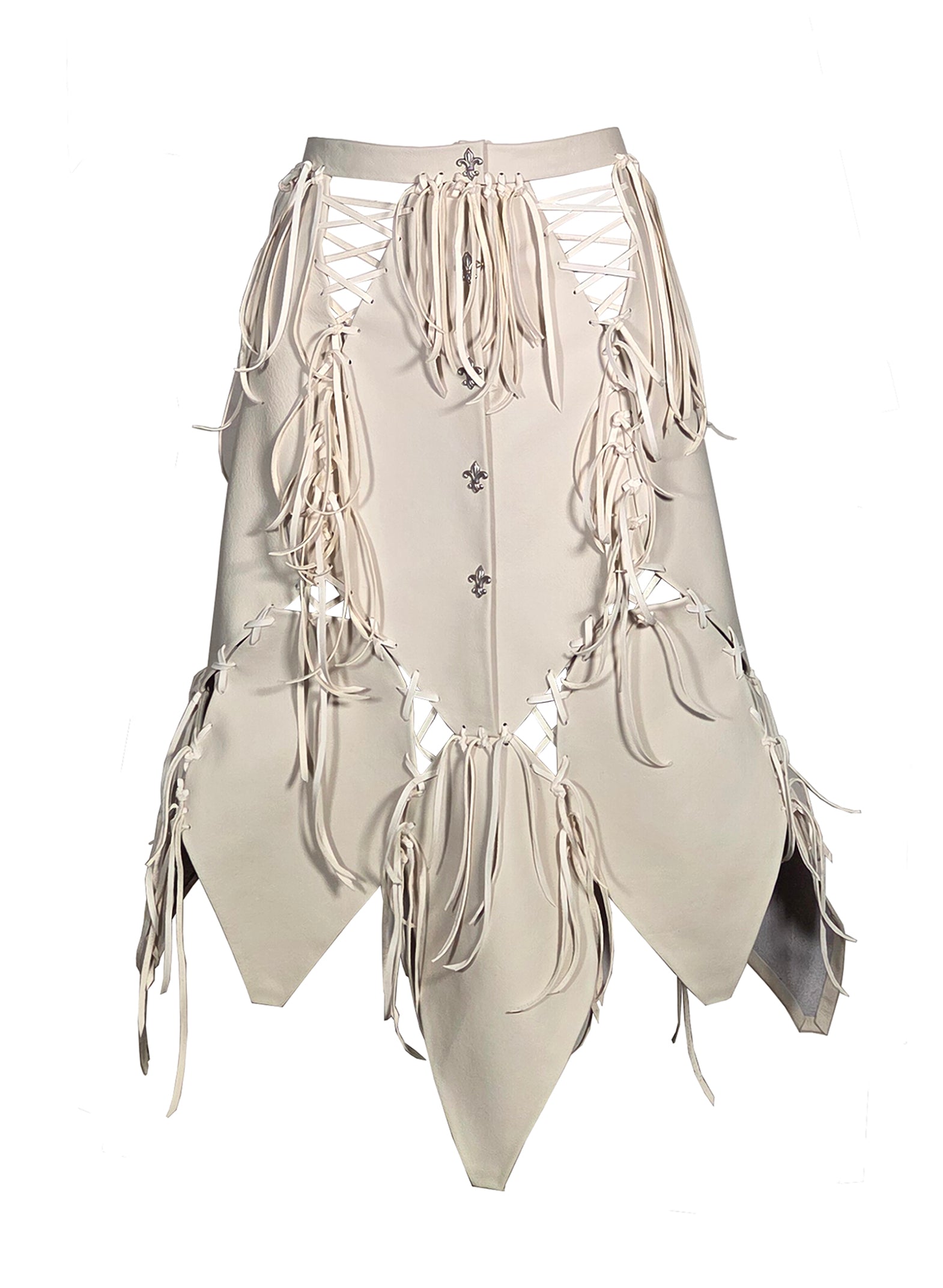 Western Style Fringe Skirt with Fleur de Lis Front Snaps