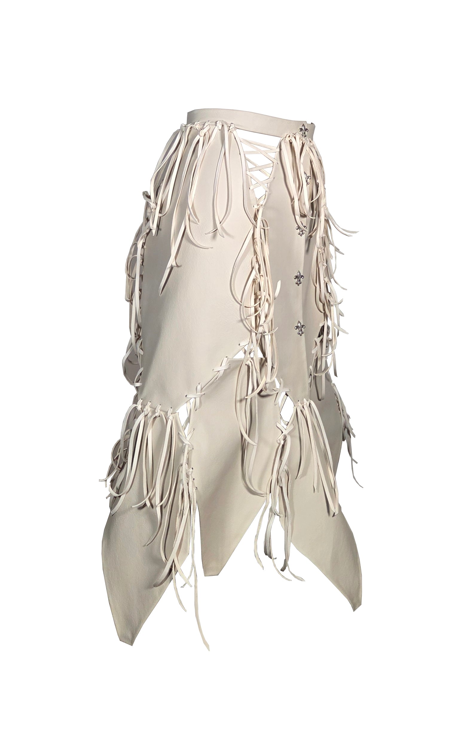 Western Style Fringe Skirt with Fleur de Lis Front Snaps