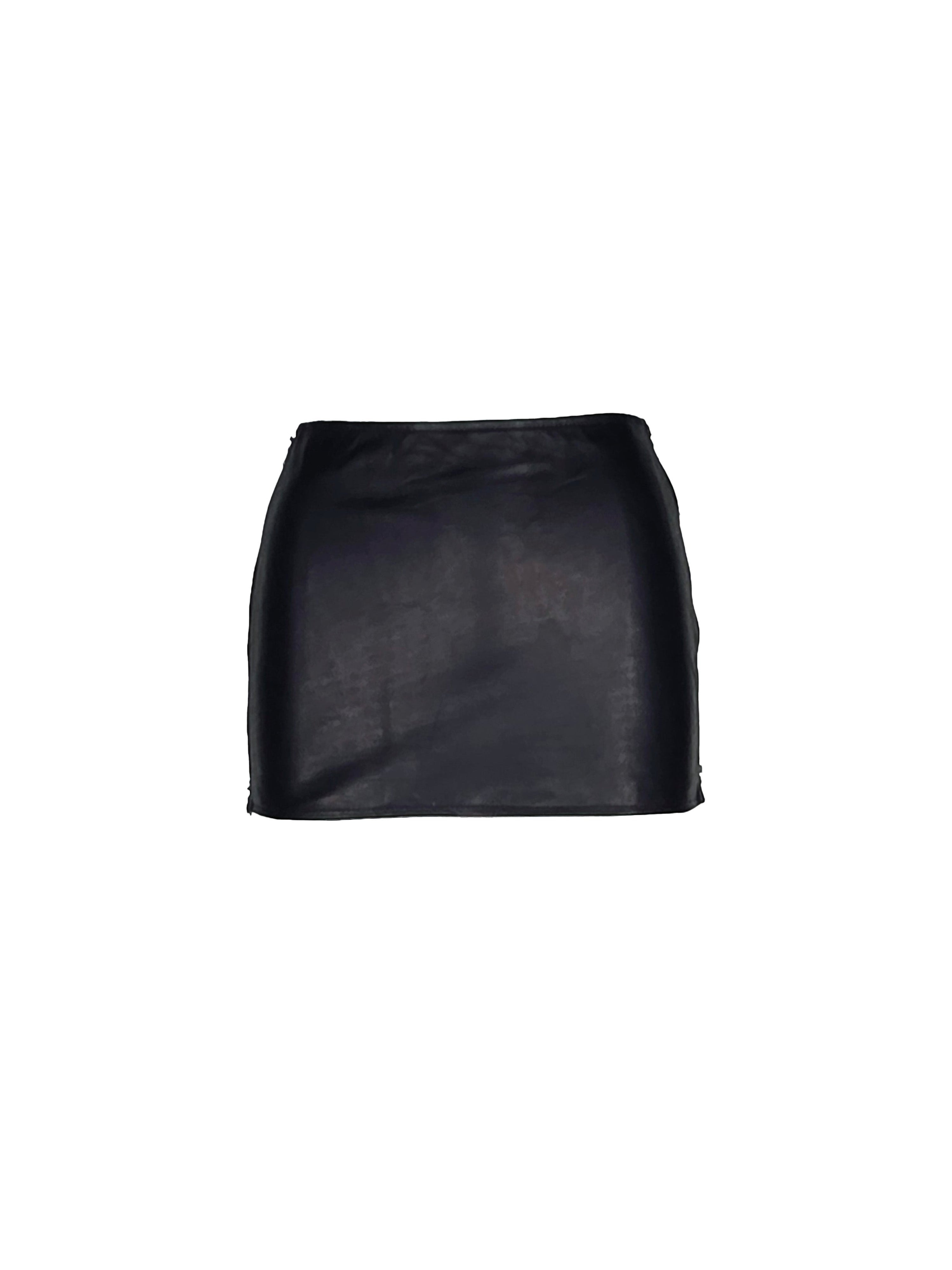 Side Zip Leather Mini