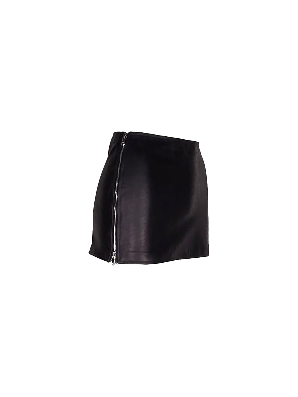 Side Zip Leather Mini